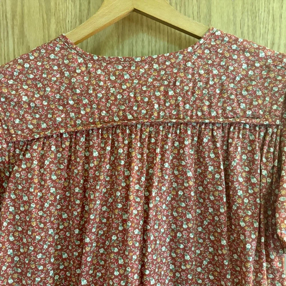 Christy Dawn Calico Rust Floral Cotton Dawn Dress Size Large Rooibos Harvest - Picture 5 of 8